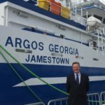 Hubert Ashton at Christening of MV Argos Georgia